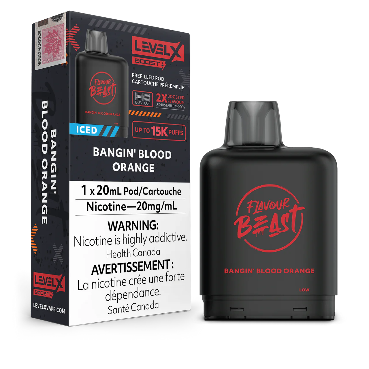 Flavour Beast Level X Boost Pod - Bangin’ Blood Orange Iced (Vape tax included)