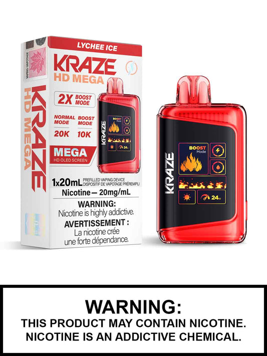 Kraze 20000 Disposable - Lychee Ice 20mg (Vape tax included)