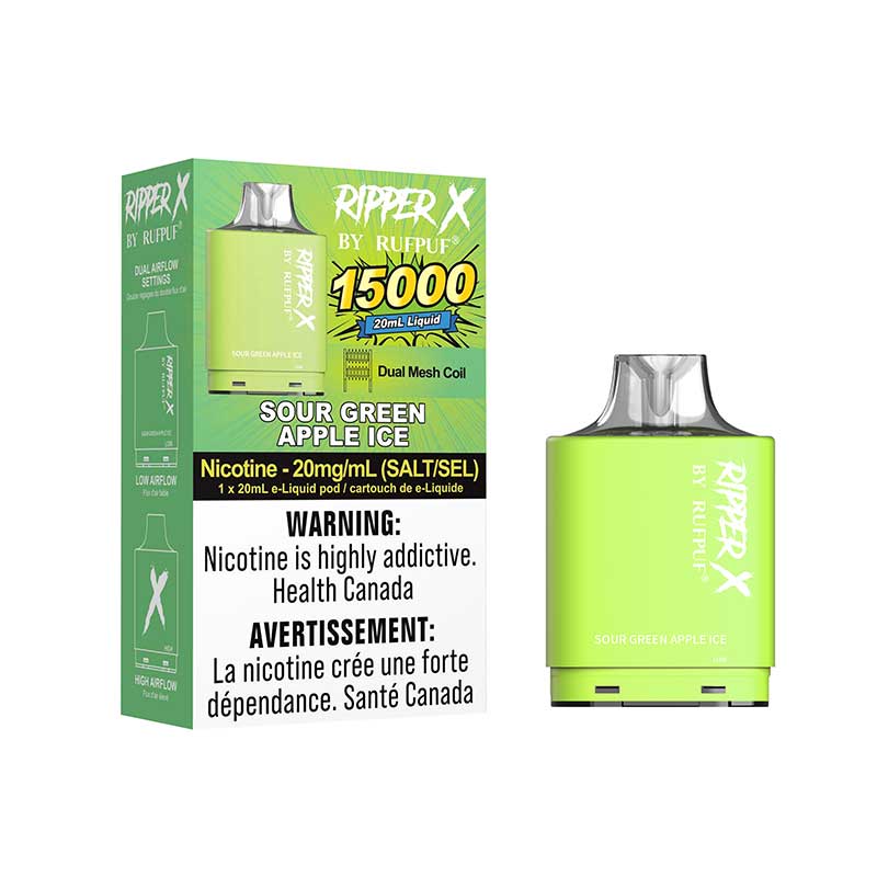 Rufpuf Ripper X 15000 Pod - Sour Green Apple (Vape tax included)