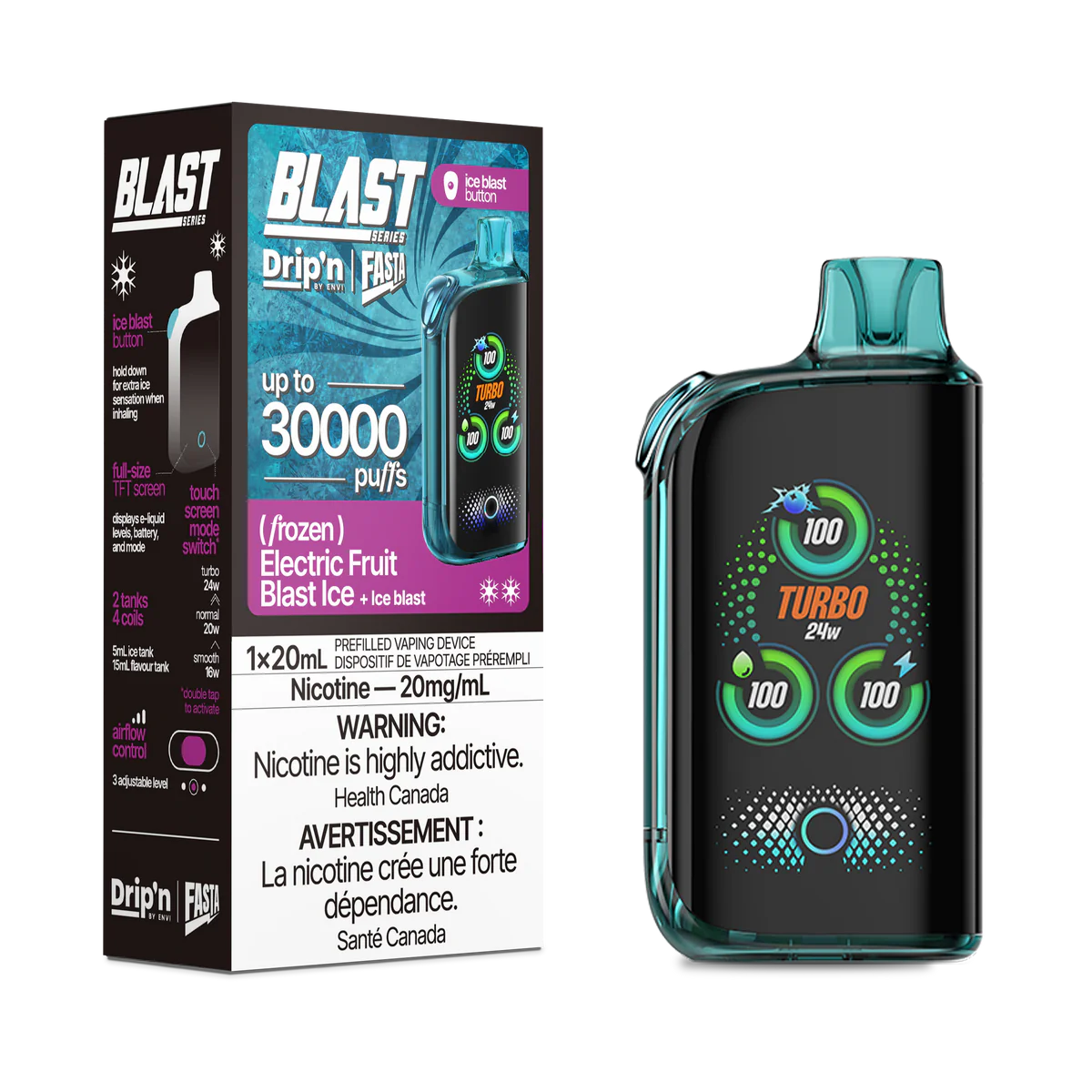 Drip’n BLAST 30000 Puffs - Electric Fruit Blast Ice