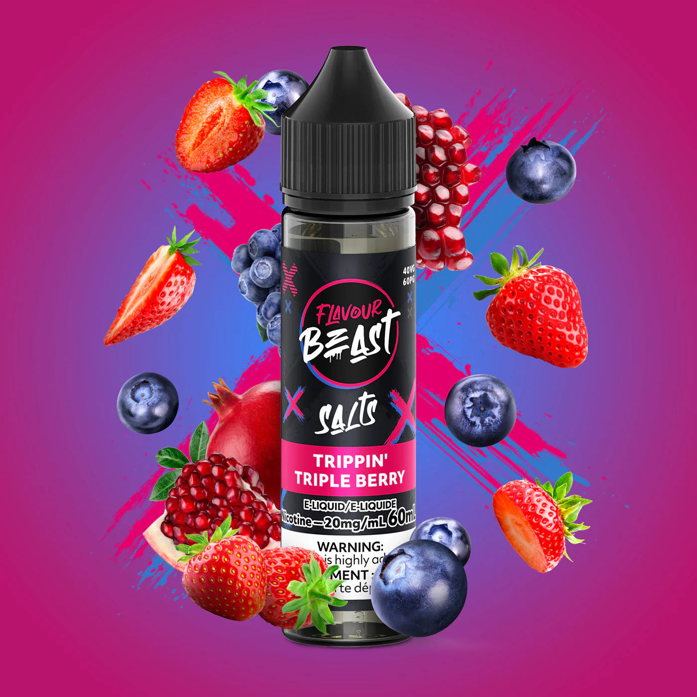 Flavour Beast E-Liquid- Trippin’ Triple Berry 60ml 20mg (Vape tax included)