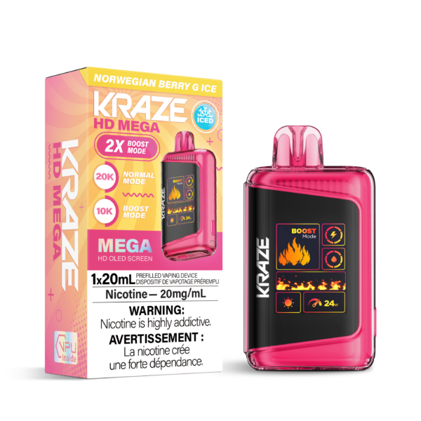 Kraze 20000 Disposable - Norwegian Berry G Ice 20mg (Vape tax included)