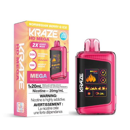 Kraze 20000 Disposable - Norwegian Berry G Ice 20mg (Vape tax included)