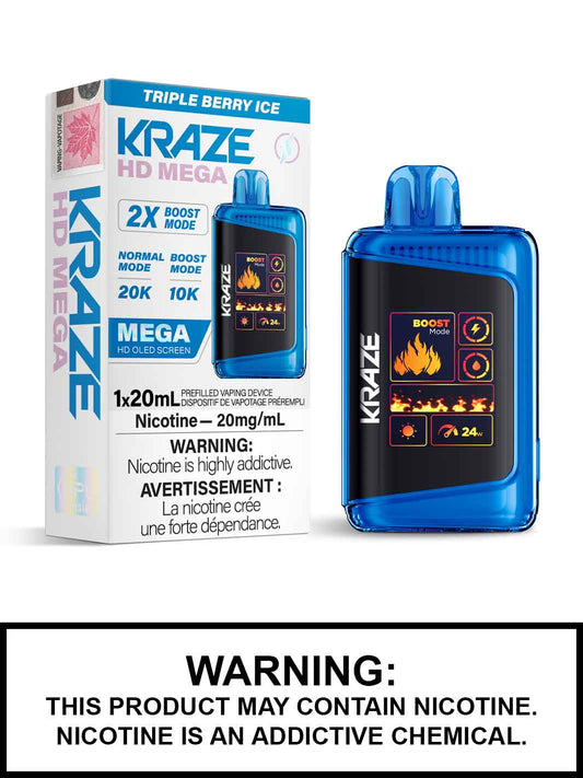 Kraze 20000 Disposable - Triple Berry Ice 20mg (Vape tax included)