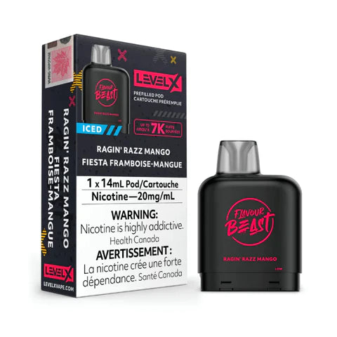 Flavour Beast Level X 7000 Pod - Ragin’ Razz Mango (FED)