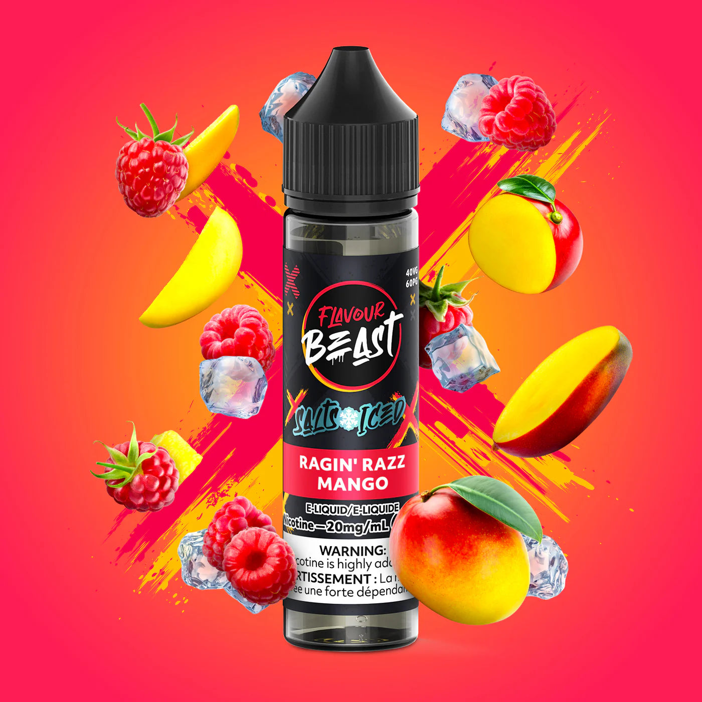 Flavour Beast E-Liquid- Ragin’ Razz Mango 60ml 20mg (FED)