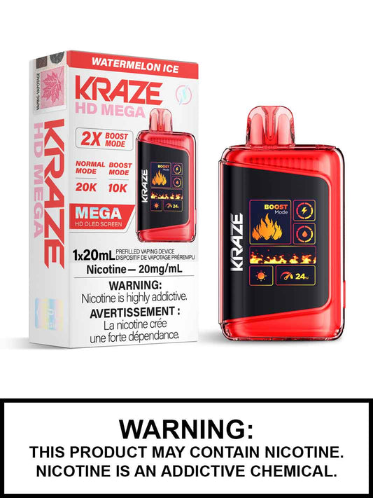 Kraze 20000 Disposable - Watermelon Ice 20mg (Vape tax included)