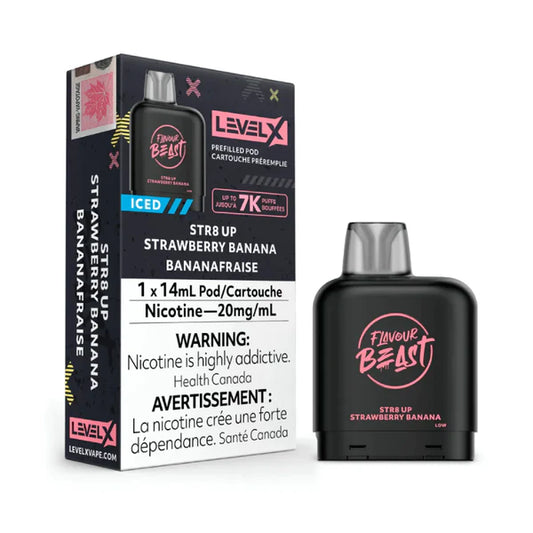Flavour Beast Level X 7000 Pod - STR8 Up Strawberry Banana (FED)