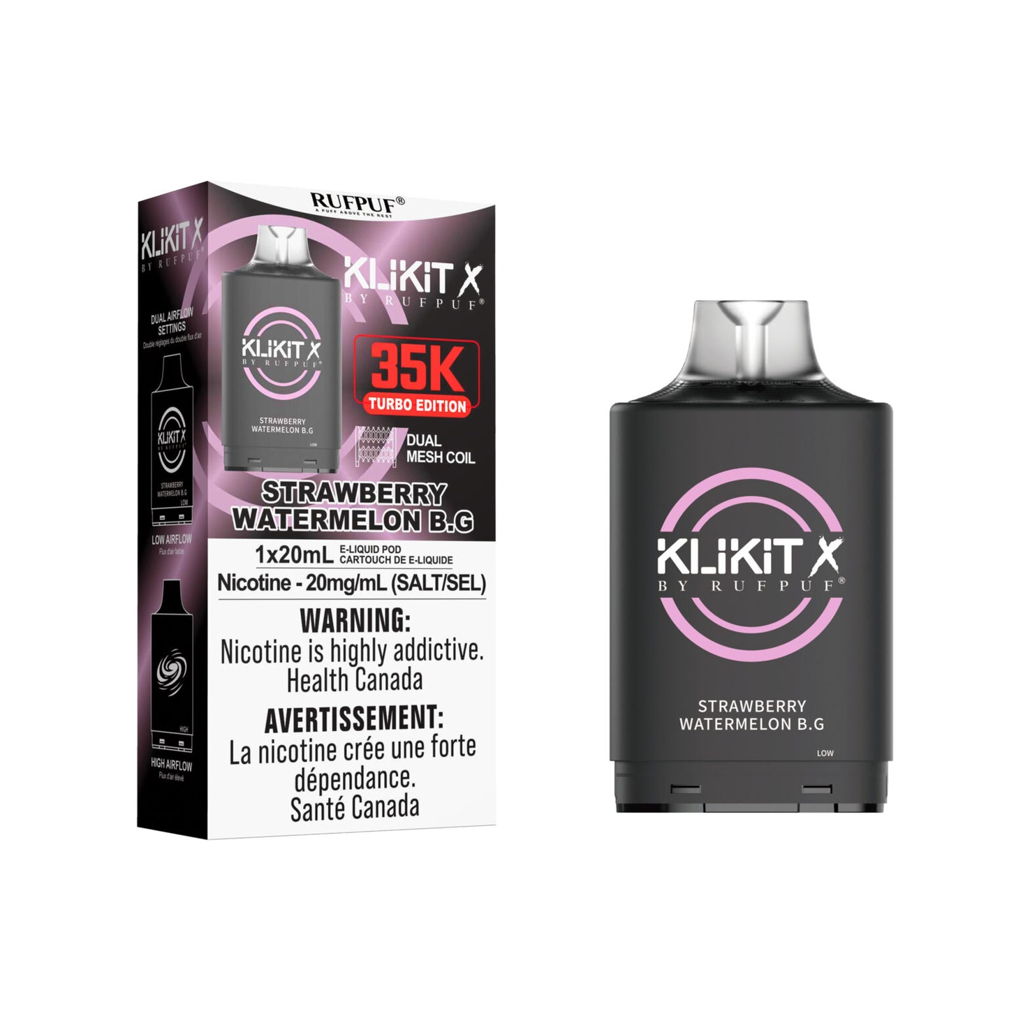 Rufpuf Klikit X 35000 Pod- Strawberry Watermelon B.G (Vape tax included)