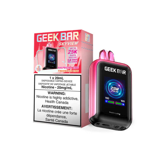 Geek Bar Skyview 25000 20mg Raspberry Zing (Vape tax included)