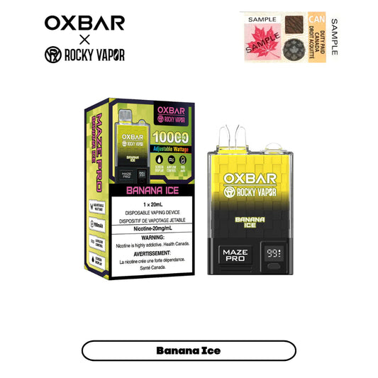 Oxbar 10000 puffs Banana Ice (Vape tax included)