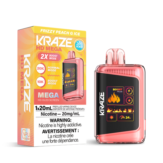 Kraze 20000 Disposable - Frizzy Peach G Ice 20mg (Vape tax included)