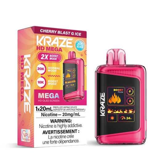 Kraze 20000 Disposable - Cherry Blast G Ice 20mg (Vape tax included)