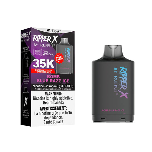 Rufpuf Ripper X Pod - Bomb Blue Razz 20mg (AB)