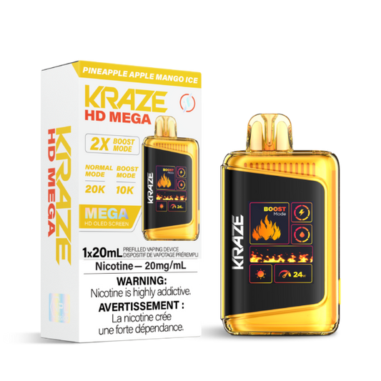 Kraze 20000 Disposable - Pineapple Apple Mango Ice 20mg (Vape tax included)p