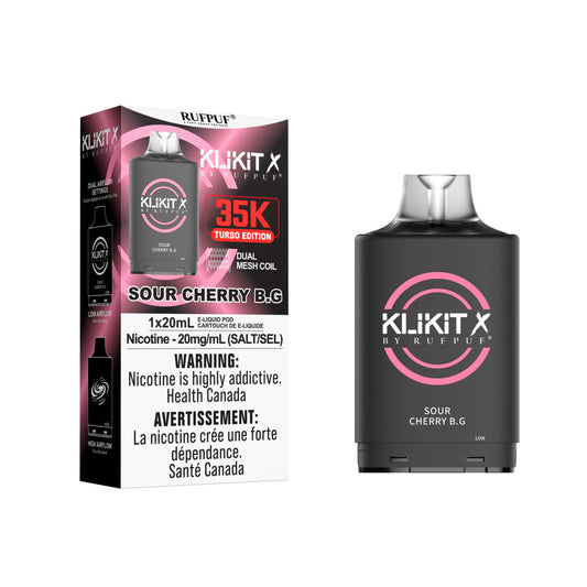 Rufpuf Klikit X 35000 Pod- Sour Cherry B.G (Vape tax included)