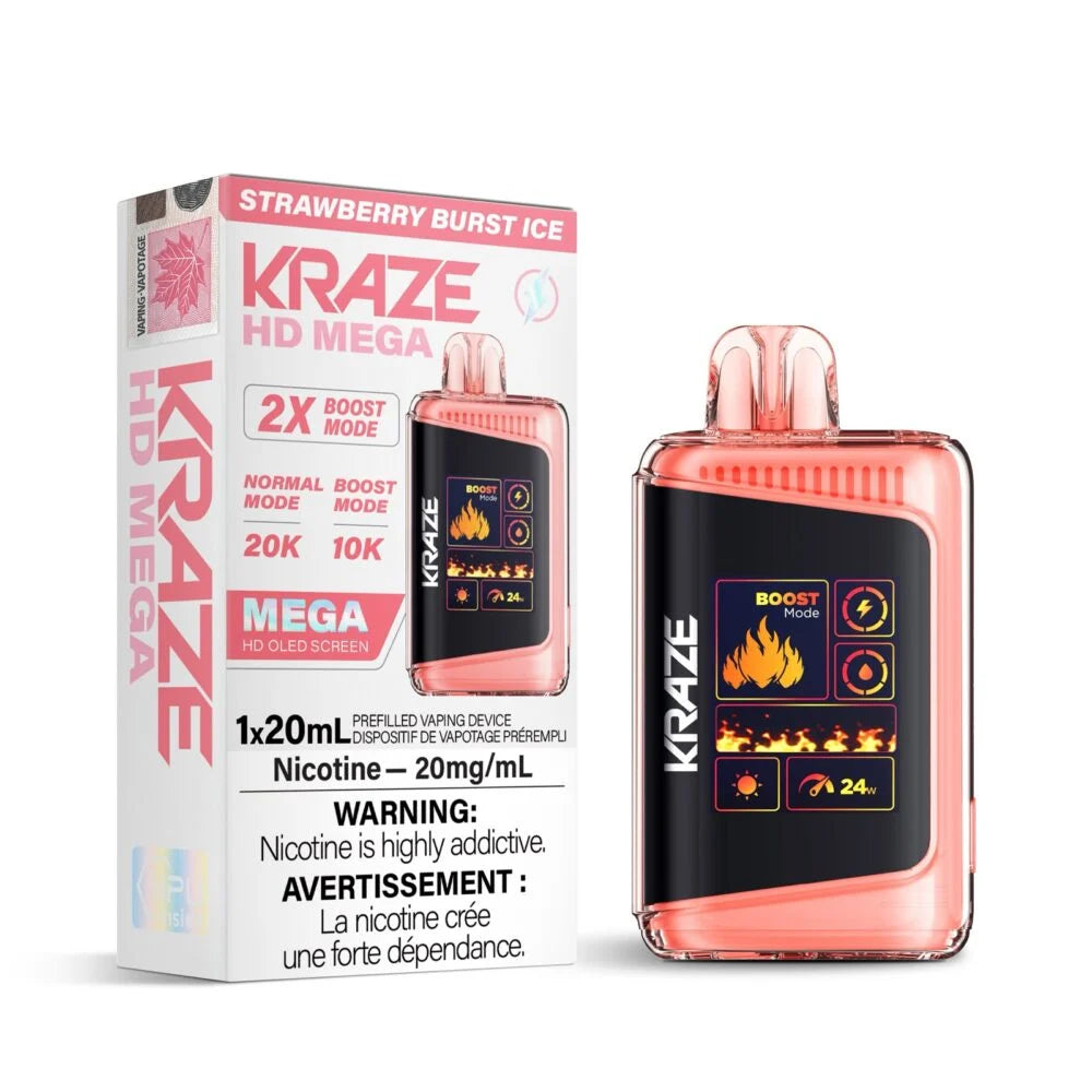 Kraze 20000 Disposable - Strawberry Burst Ice 20mg (Vape tax included)