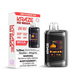 Kraze 20000 Disposable - Red Classic Ice 20mg (Vape tax included)