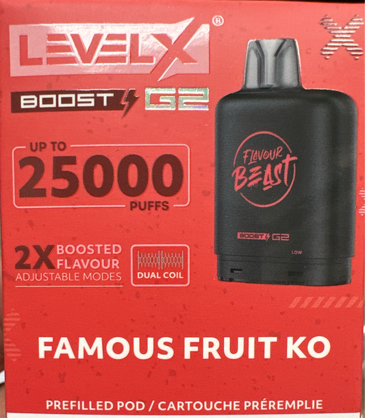 Flavour Beast Level X Boost Pod - Famous Fruit KO (Vape tax included)