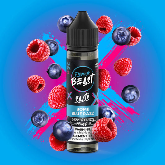 Flavour Beast E-Liquid- Bomb Blue Razz 60ml 20mg (Vape tax included)