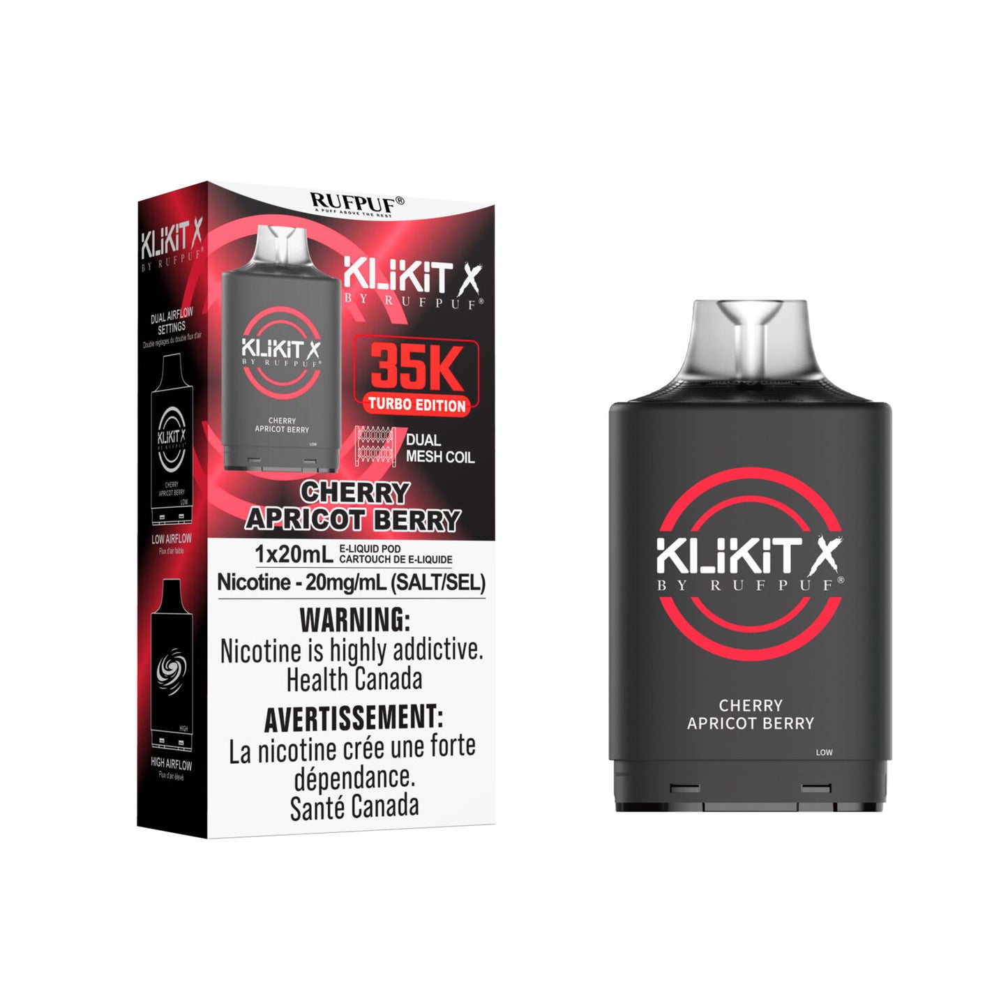 Rufpuf Klikit X 35000 Pod- Cherry Apricot Berry (Vape tax included)