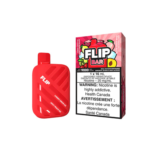 Flip Bar 9000 Disposable - Cherry Lemon Ice + Juicy Peach Ice 20MG (Vape tax included)