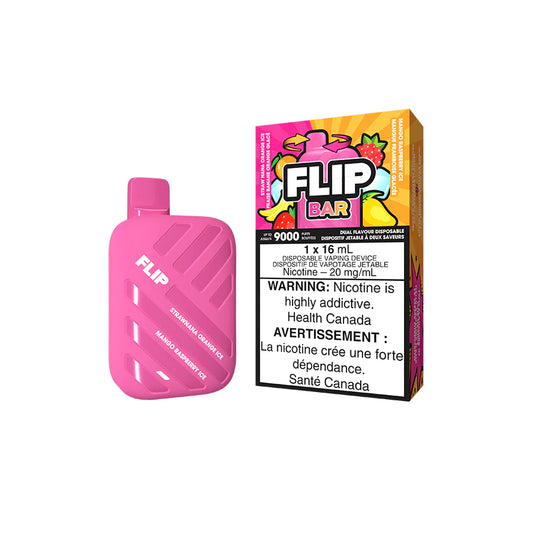 Flip Bar 9000 Disposable - Straw Nana Orange Ice + Mango Raspberry Ice 20MG (Vape tax included)