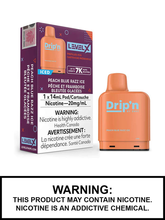 Drip’n Level X 7000 Pod - Peach Blue Razz Ice (Vape tax included)