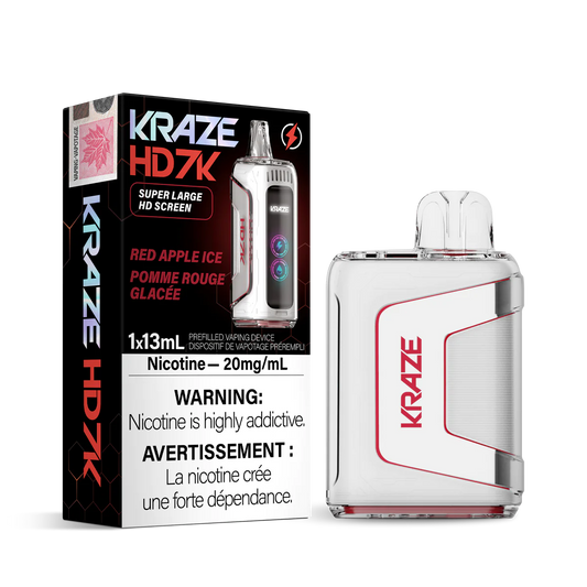 Kraze 7000 Disposable - Red Apple Ice 20MG (Vape tax included)