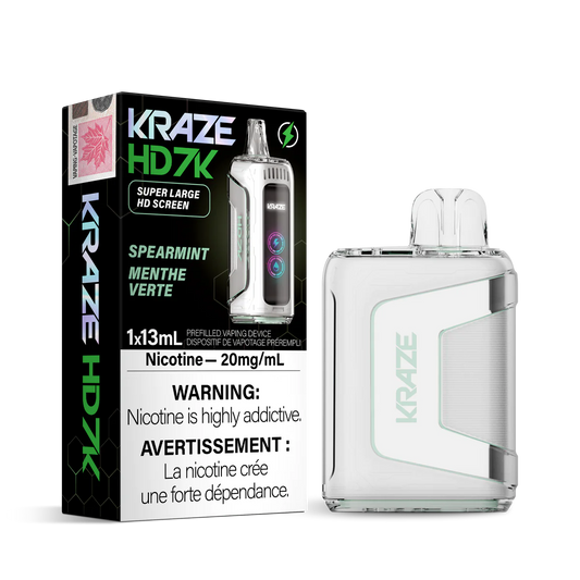 Kraze 7000 Disposable - Spearmint 20MG (Vape tax included)