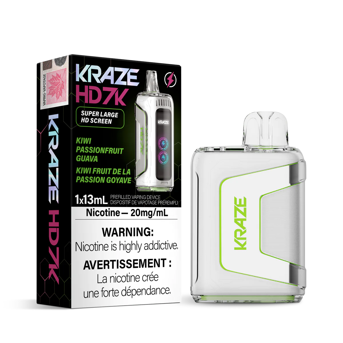 Kraze 7000 Disposable - Kiwi Passionfruit Guava 20MG