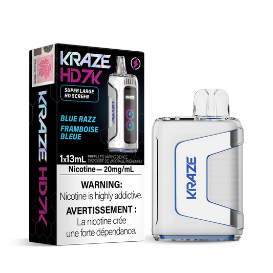 Kraze 7000 Disposable - Blue Razz 20MG (Vape tax included)