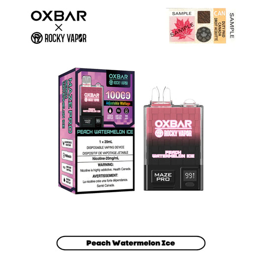 Oxbar 10000 puffs Peach Watermelon Ice (Vape tax included)