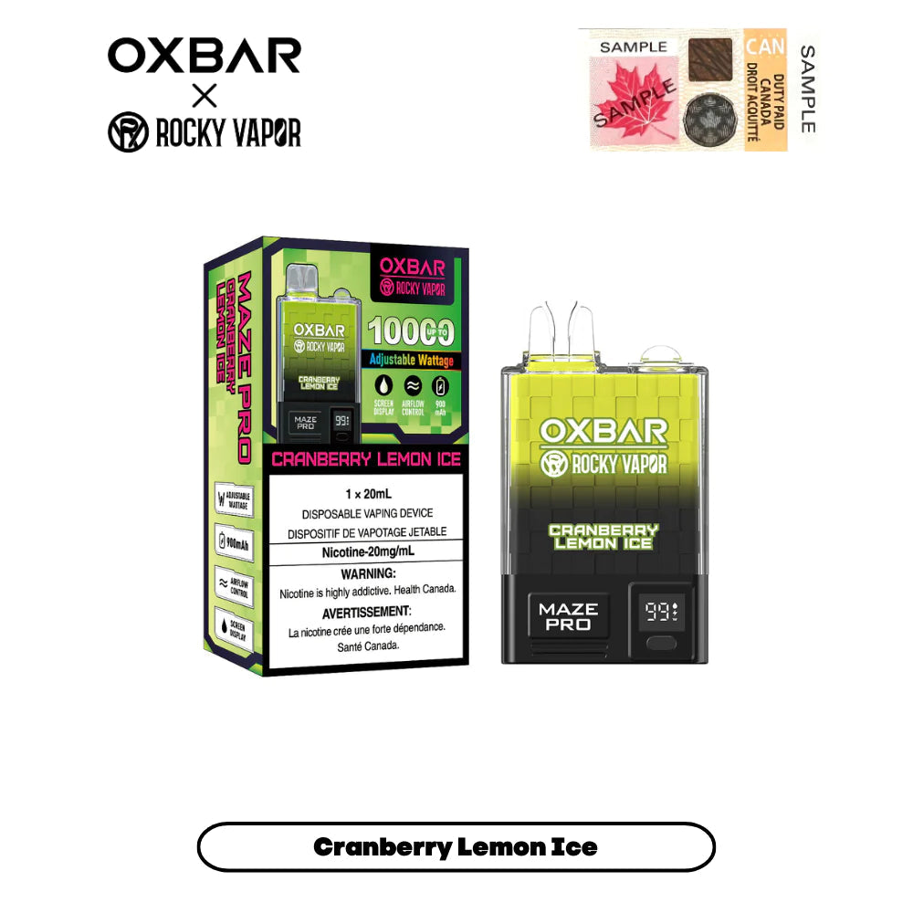 Oxbar 10000 puffs Cranberry Lemon Ice (Vape tax included)