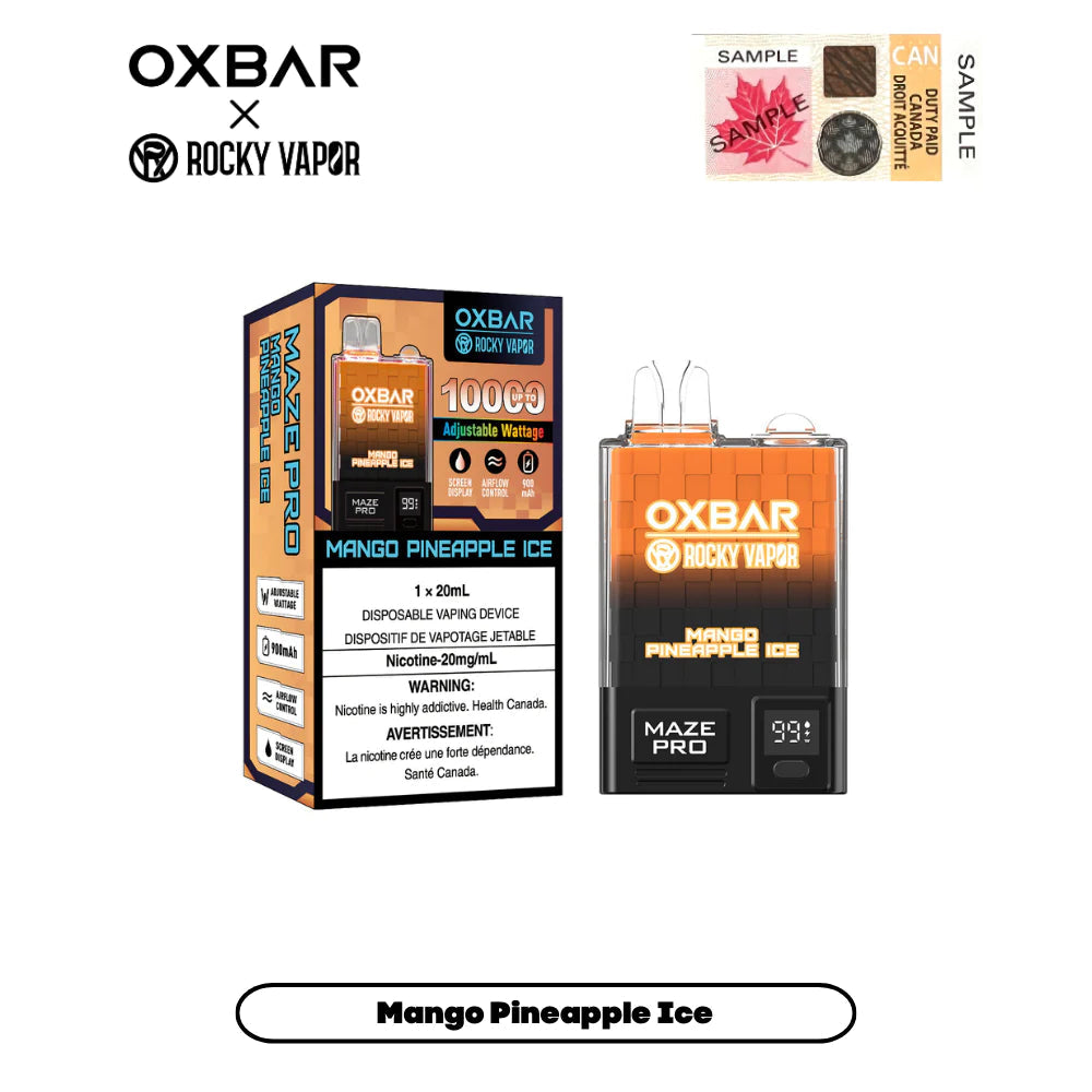 Oxbar 10000 puffs Mango Pineapple Ice (Vape tax included)