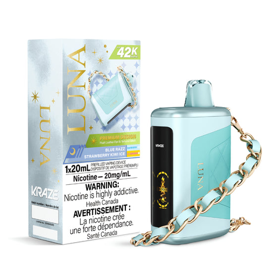 Kraze 42000 Luna Disposable - Blue Razz Strawberry Kiwi Ice 20mg (AB)