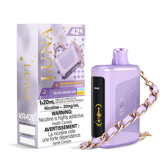 Kraze 42000 Luna Disposable - Glitz Grape Ice 20mg (AB)