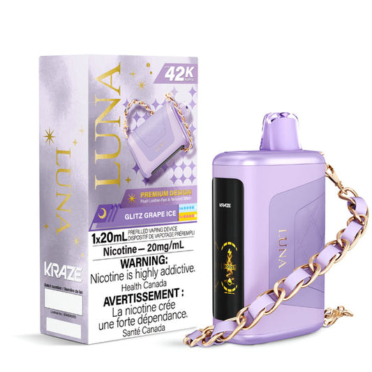 Kraze 42000 Luna Disposable - Glitz Grape Ice 20mg (AB)