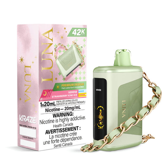 Kraze 42000 Luna Disposable - Serene Strawberry Kiwi Ice 20mg (AB)
