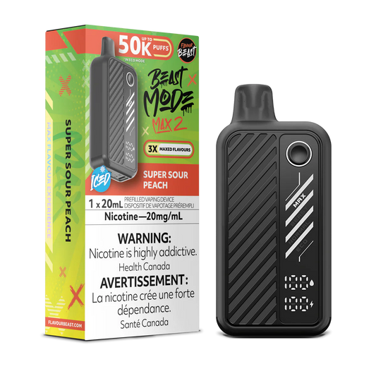 Flavour Beast Beast Mode Max 2 50000 (AB) - Super Sour Peach