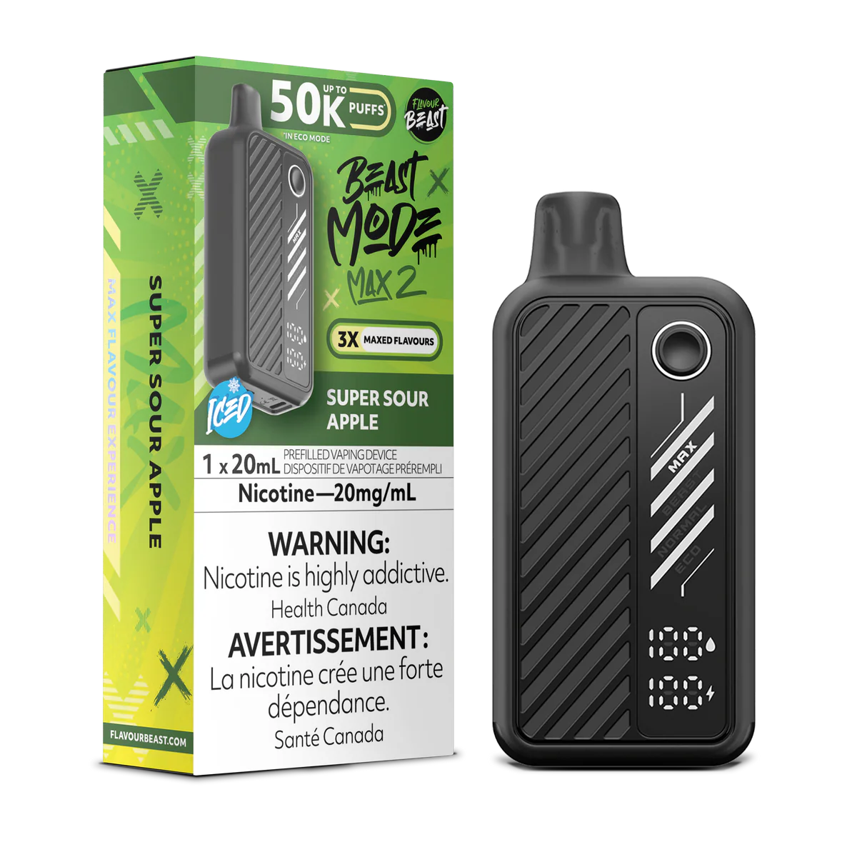 Flavour Beast Beast Mode Max 2 50000 (AB) - Super Sour Apple