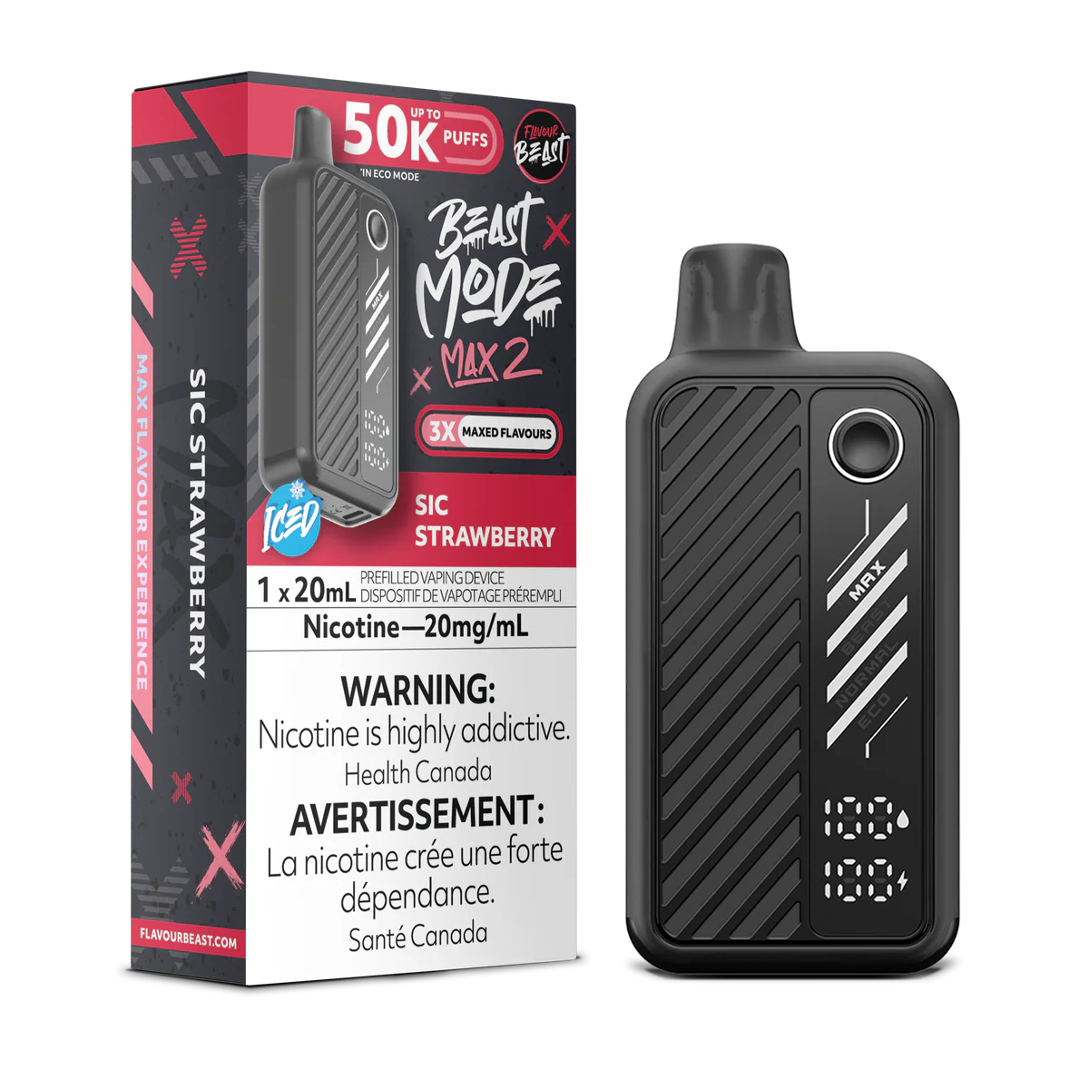 Flavour Beast Beast Mode Max 2 50000 (AB) - Sic Strawberry
