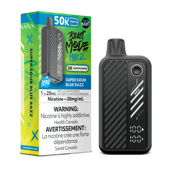 Flavour Beast Beast Mode Max 2 50000 (AB) - Super Sour Blue Razz