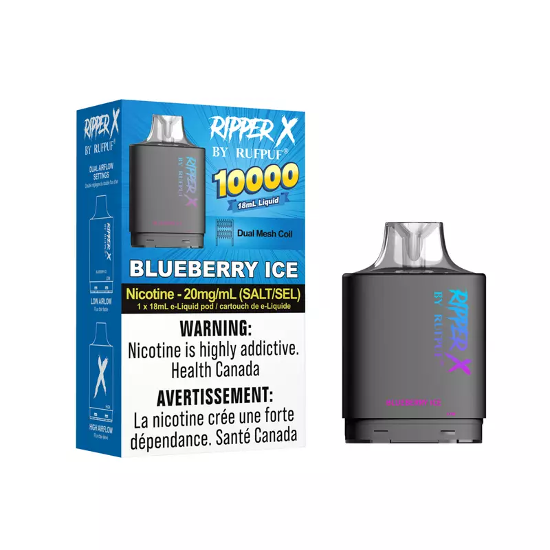 Rufpuf Ripper X 10000 Pod - Blueberry Ice (Vape tax included)