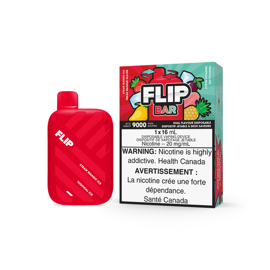 Flip Bar 9000 Disposable - Straw Mango Ice + Tropical Ice 20MG (Vape tax included)