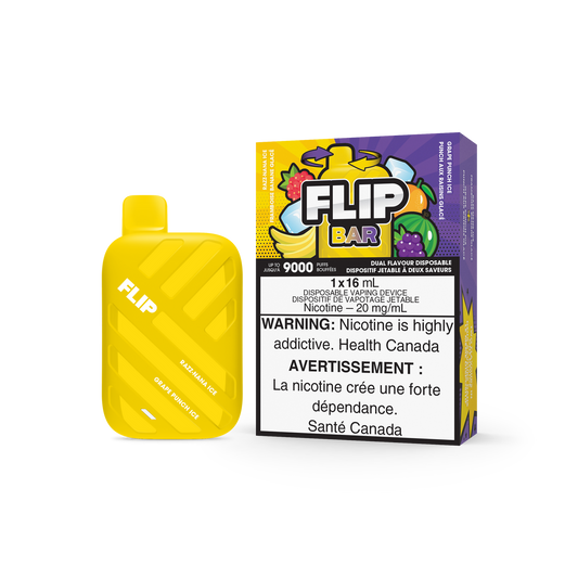 Flip Bar 9000 Disposable - Razz-Nana Ice + Grape Punch Ice 20MG (Vape tax included)