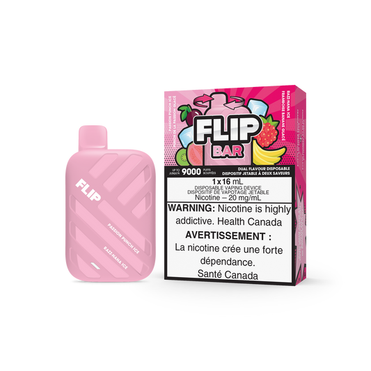 Flip Bar 9000 Disposable - Passion Punch Ice + Razz-Nana Ice 20MG (Vape tax included)