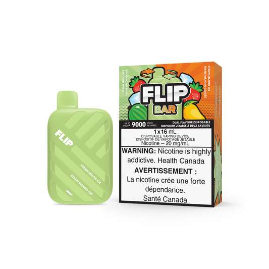 Flip Bar 9000 Disposable - Straw Melon Ice + Straw Mango Ice 20MG (Vape tax included)