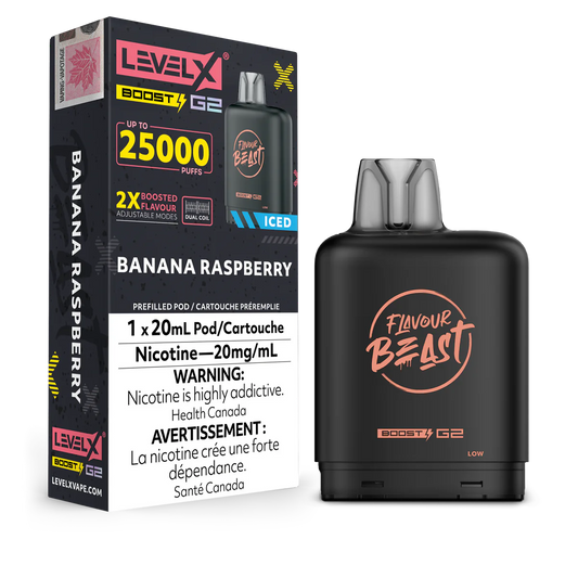 Flavour Beast Level X Boost Pod - Banana Raspberry Ice (AB)