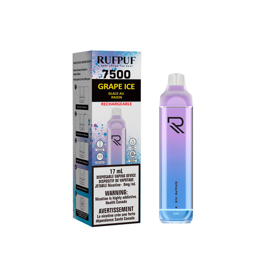 *Nicotine free* 7500 RUFPUF Grape Ice 0mg (Vape tax included)